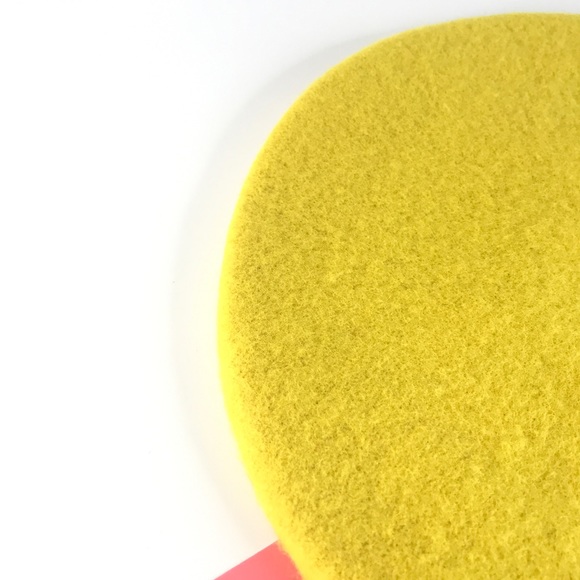 NEW Wool Winter Thick Felt French Beret B Yellow - Picture 4 of 5